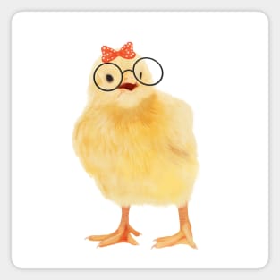 Cute Chick With Glasses Magnet